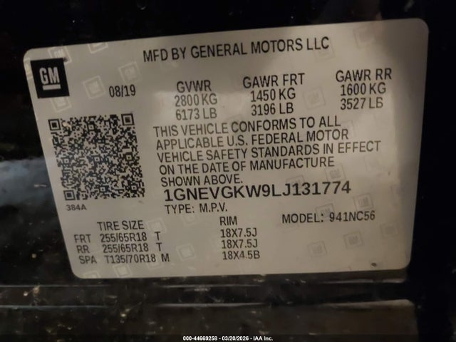 Chevrolet Traverse Awd Lt Cloth