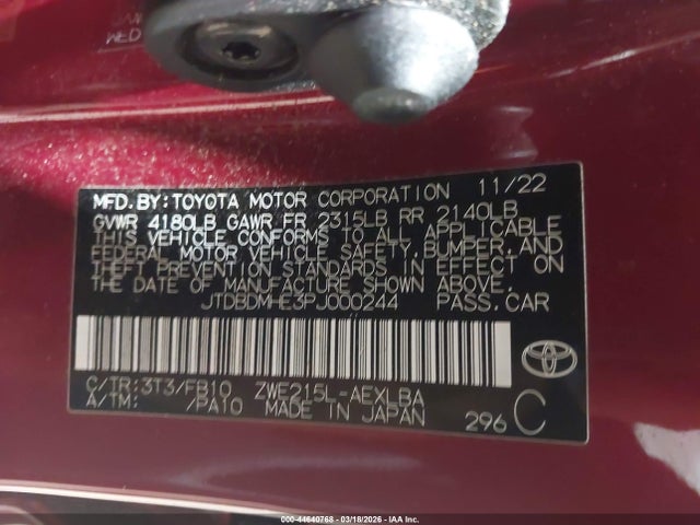 Toyota Corolla Hybrid Le
