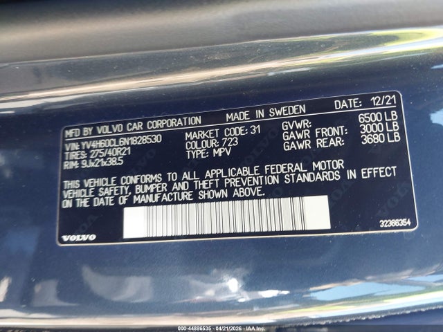 Volvo Xc90 Recharge Plug-in Hybrid T8 Inscription Extended Range 7p