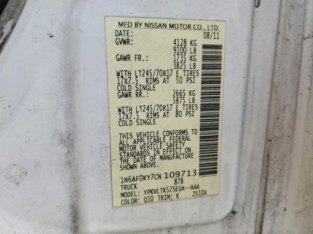 Nissan Nv 2500 Hd S