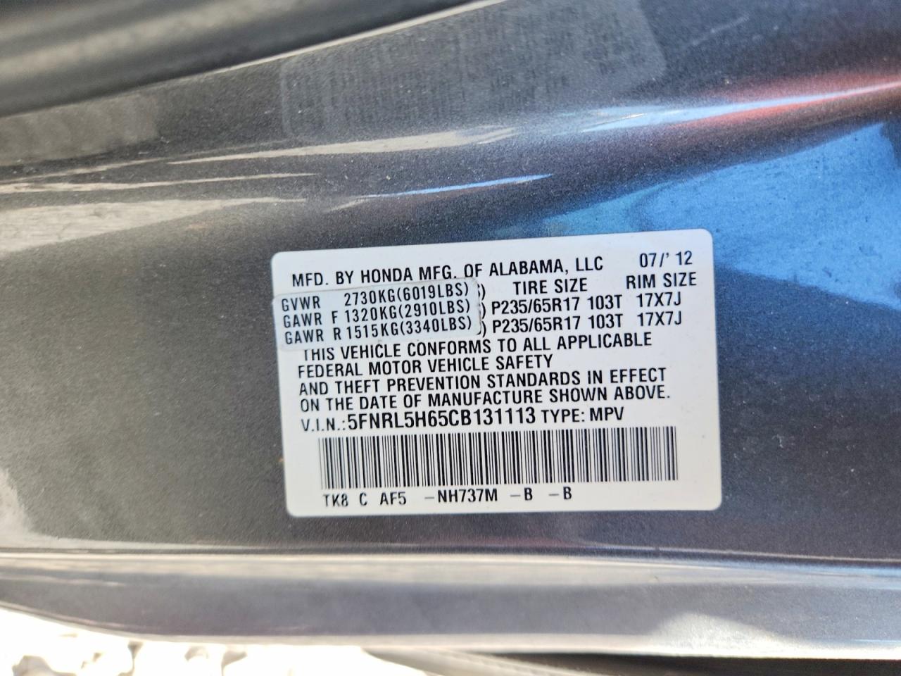 Honda Odyssey Exl