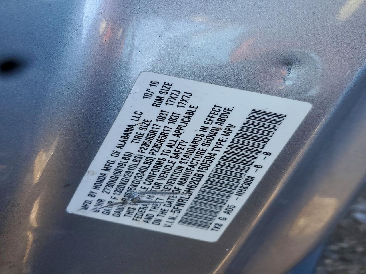 Honda Odyssey Exl