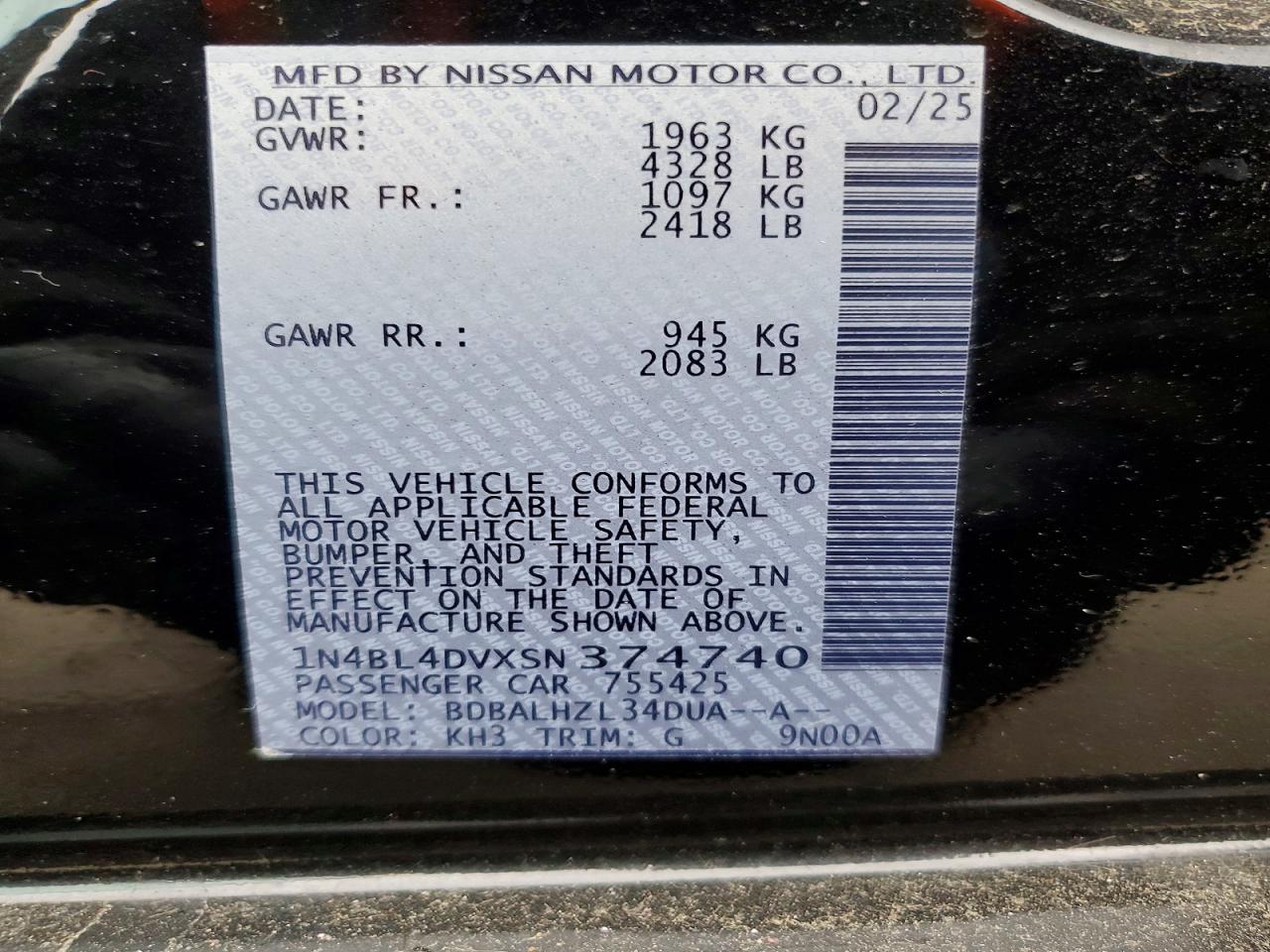 Nissan Altima 2.5 Sv