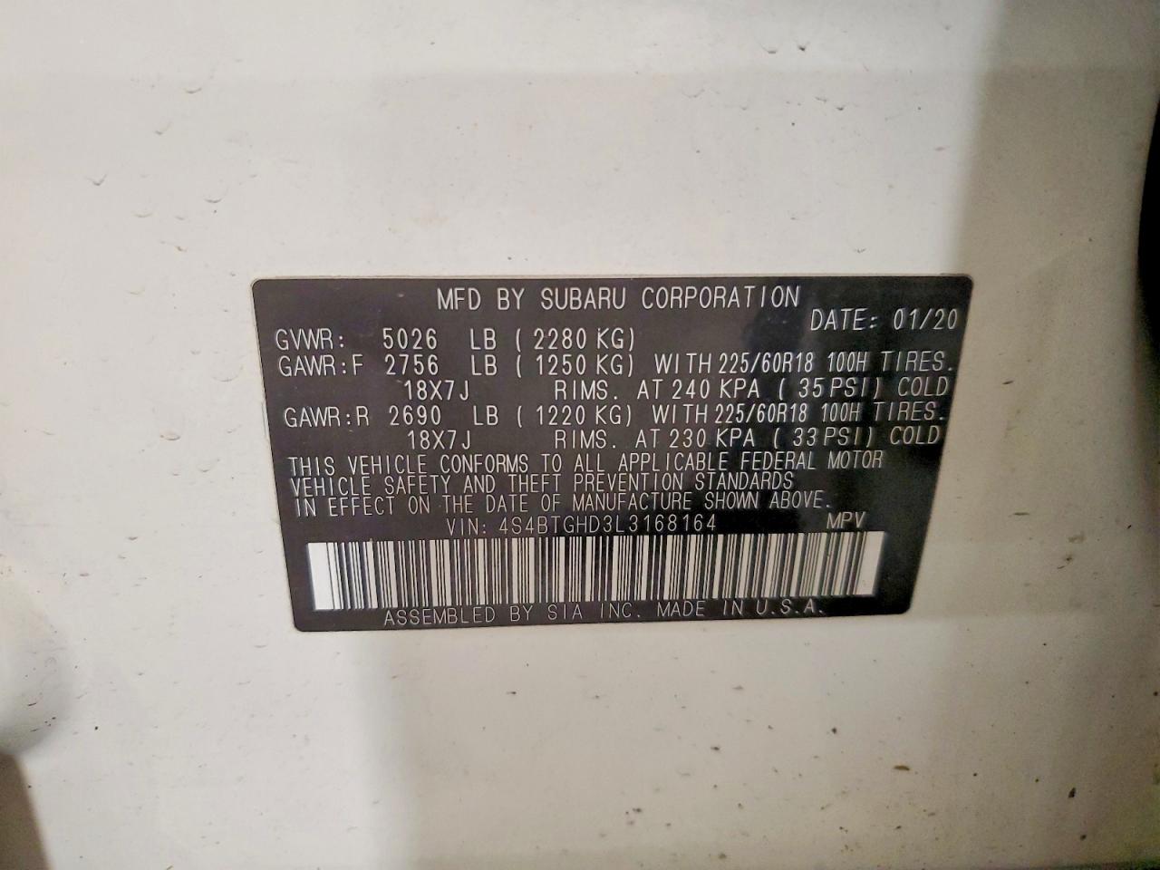 Subaru Outback Onyx Edition Xt