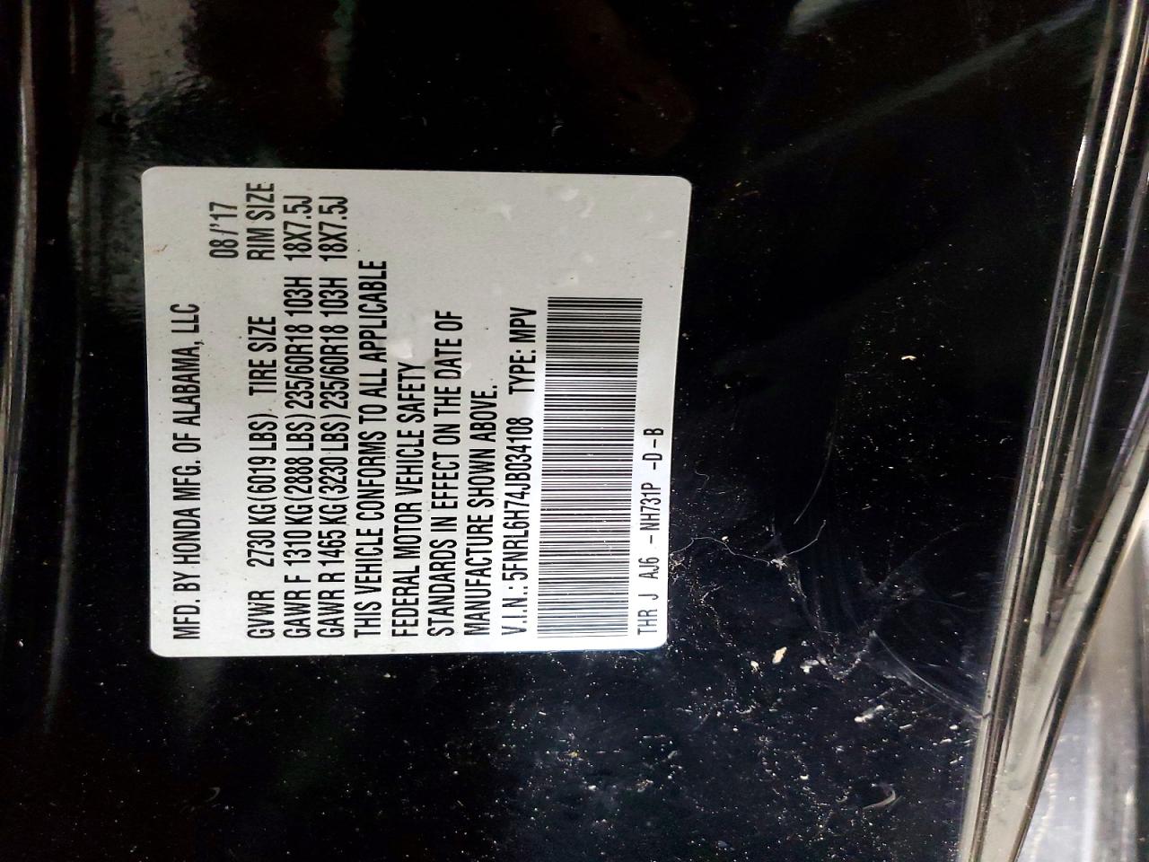 Honda Odyssey Exl
