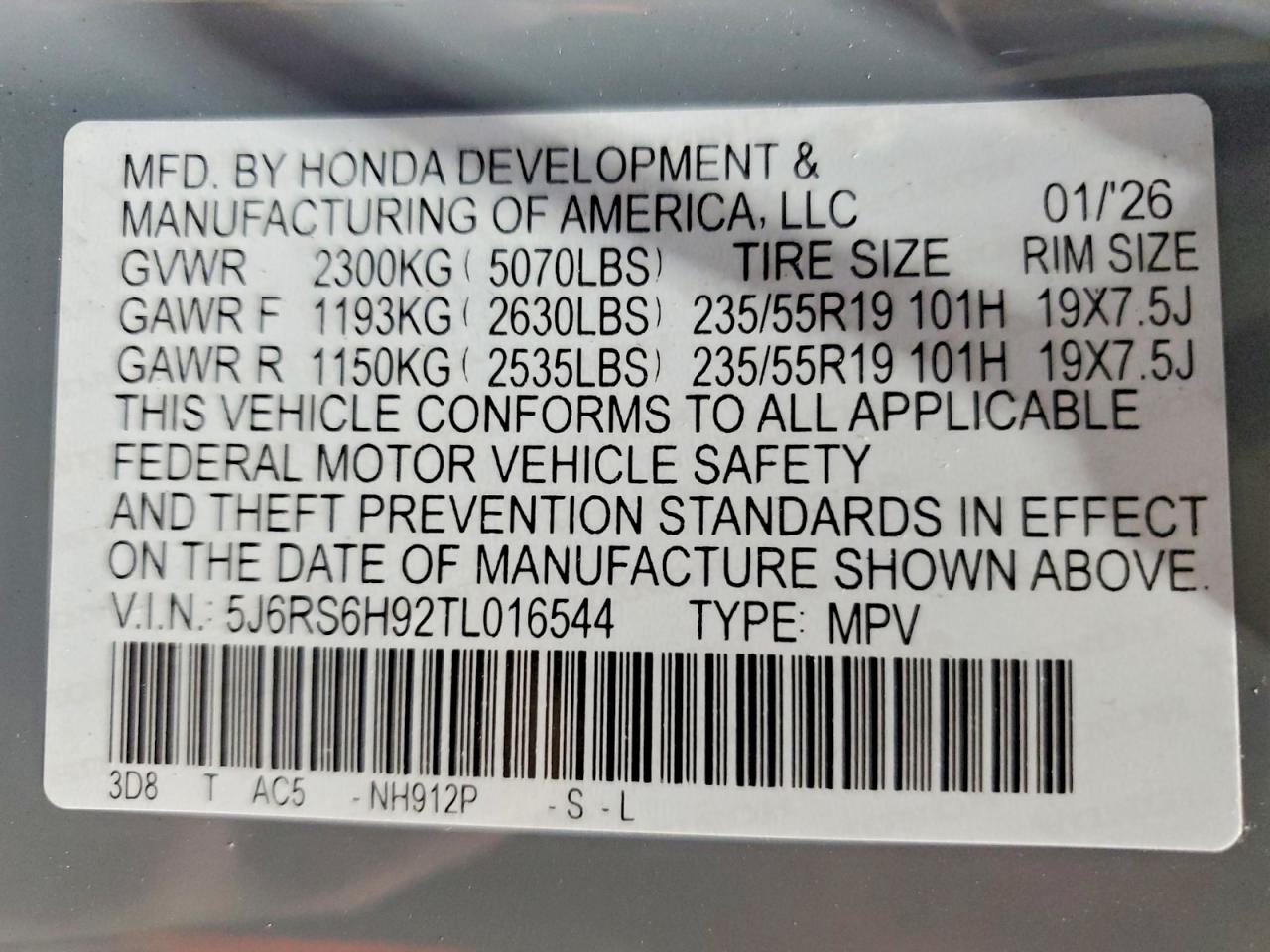 Honda Crv Sport Touring