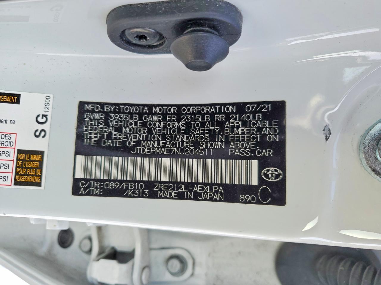 Toyota Corolla Le
