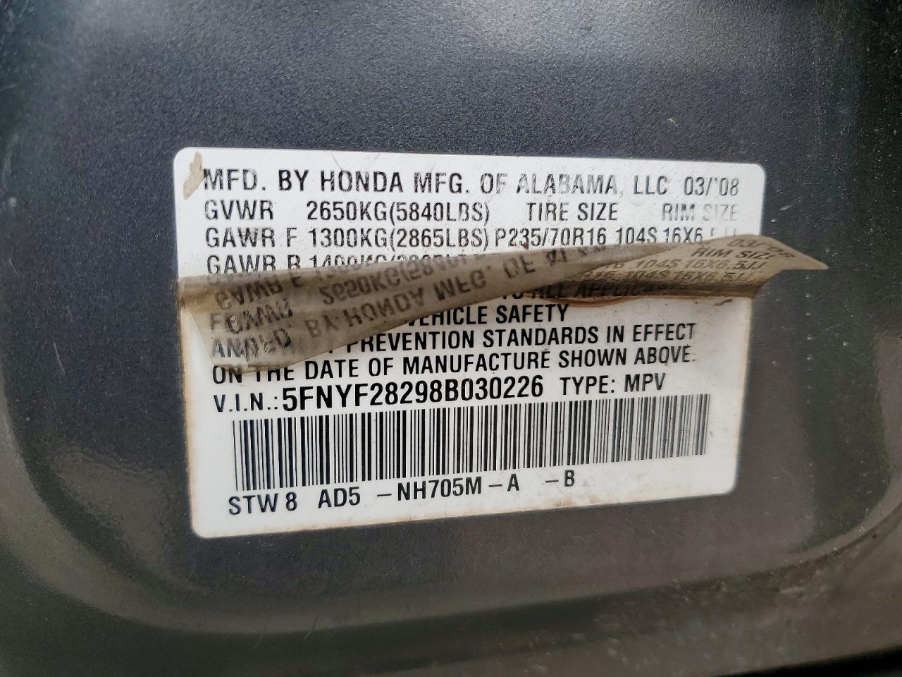 Honda Pilot Vp
