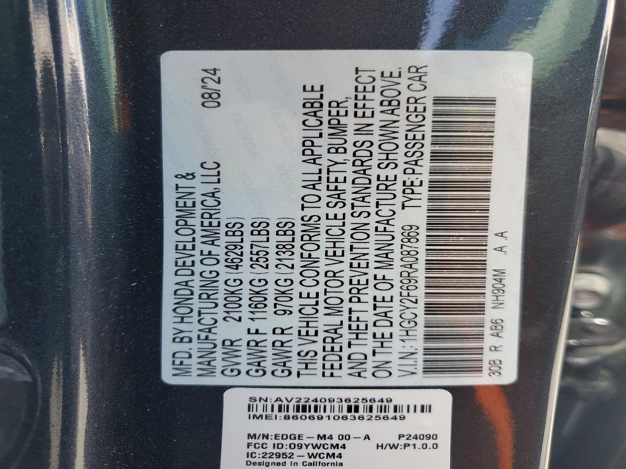 Honda Accord Hybrid Exl