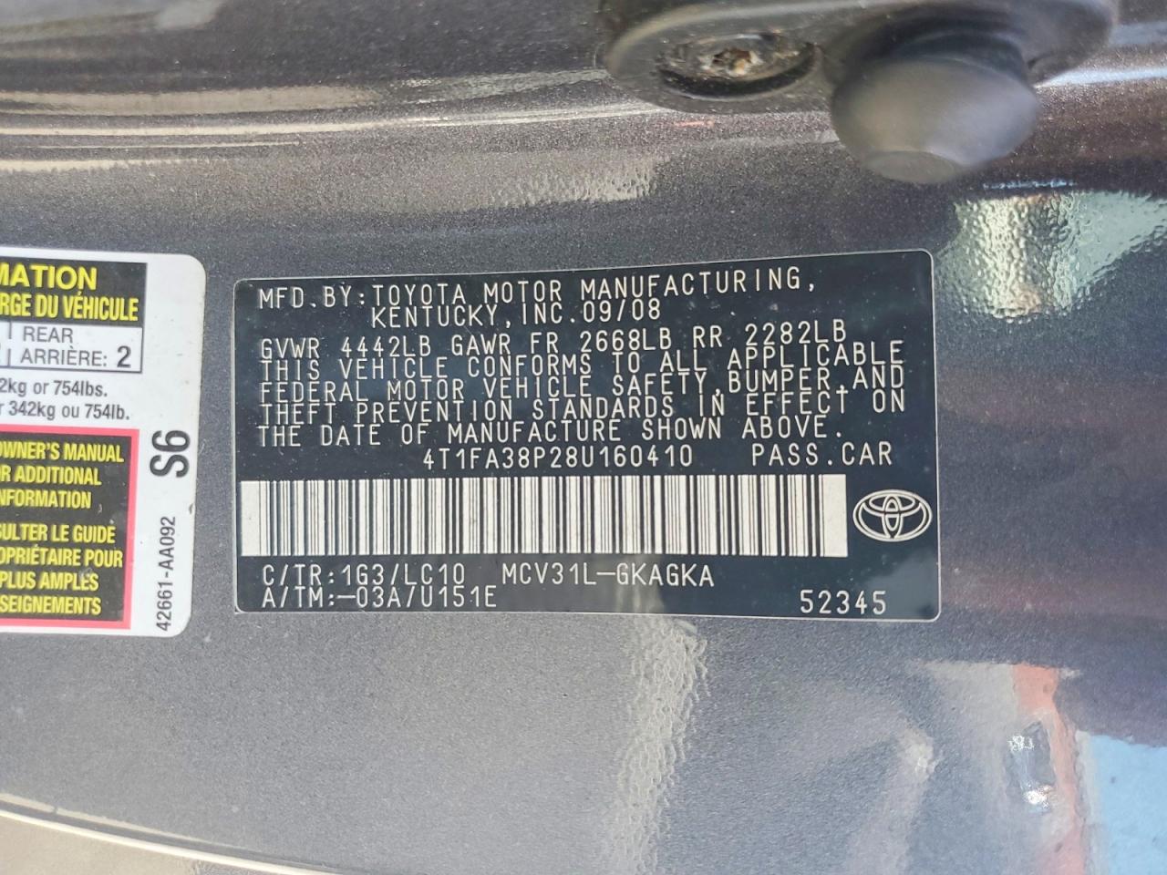 Toyota Camry Sle V6