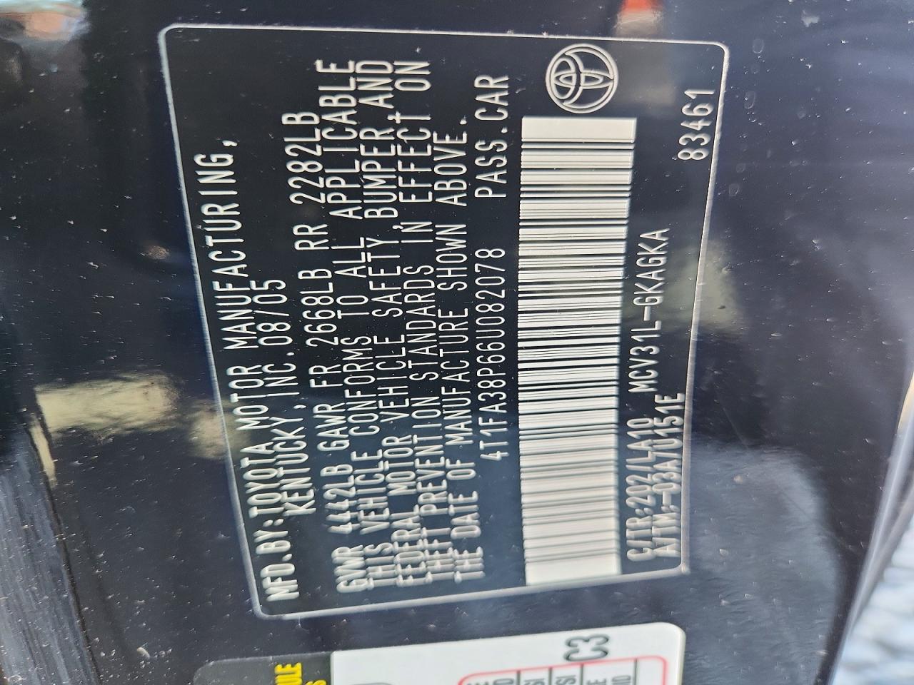 Toyota Camry Sle V6