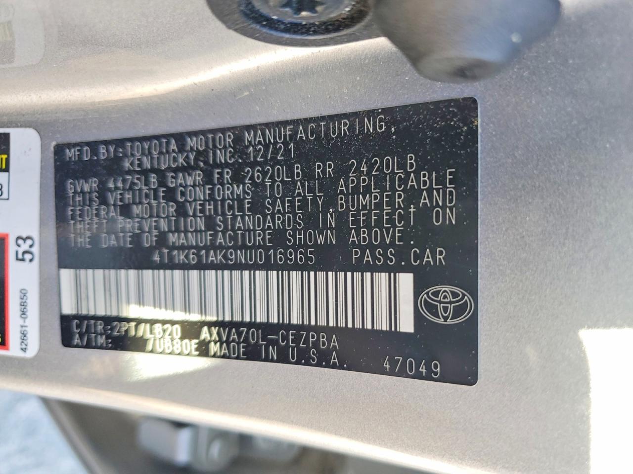Toyota Camry Xse