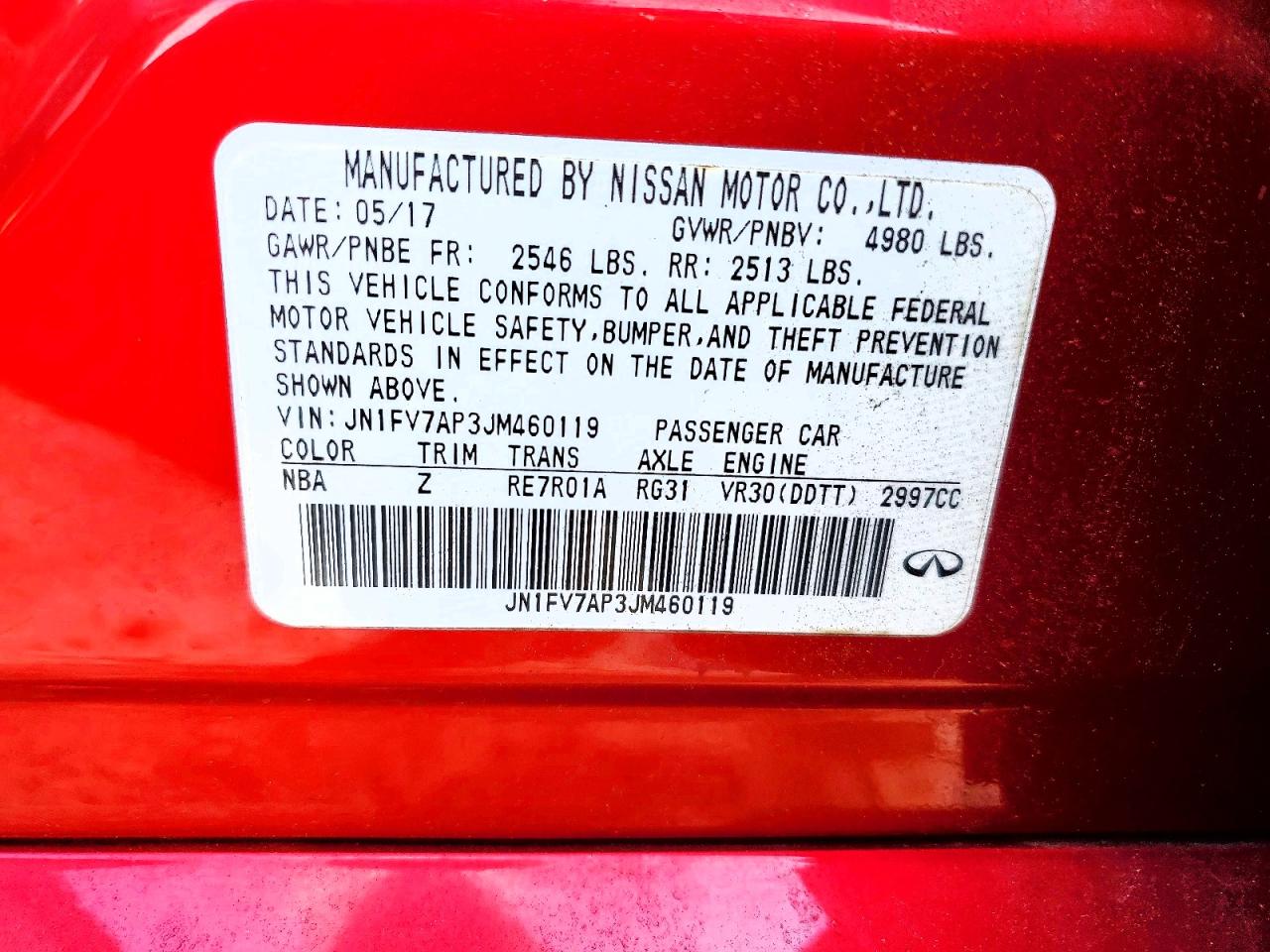 INFINITI Q50 Red Sport 400