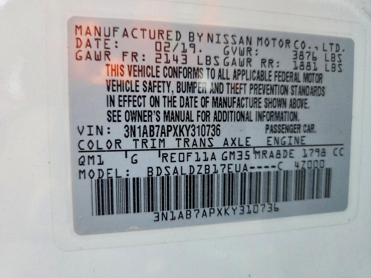 Nissan Sentra Sv