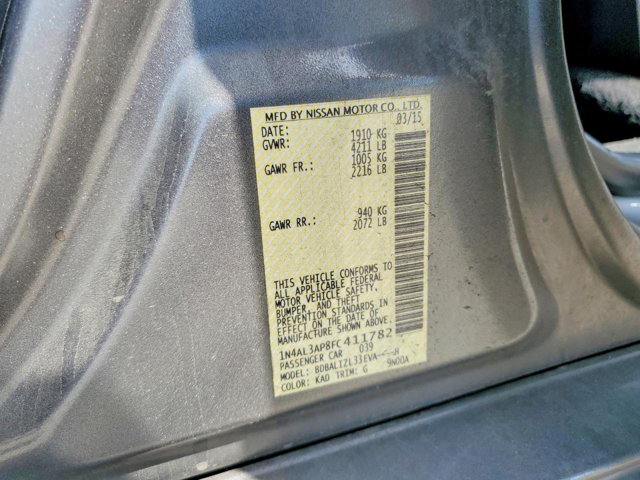 Nissan Altima 2.5 Sv