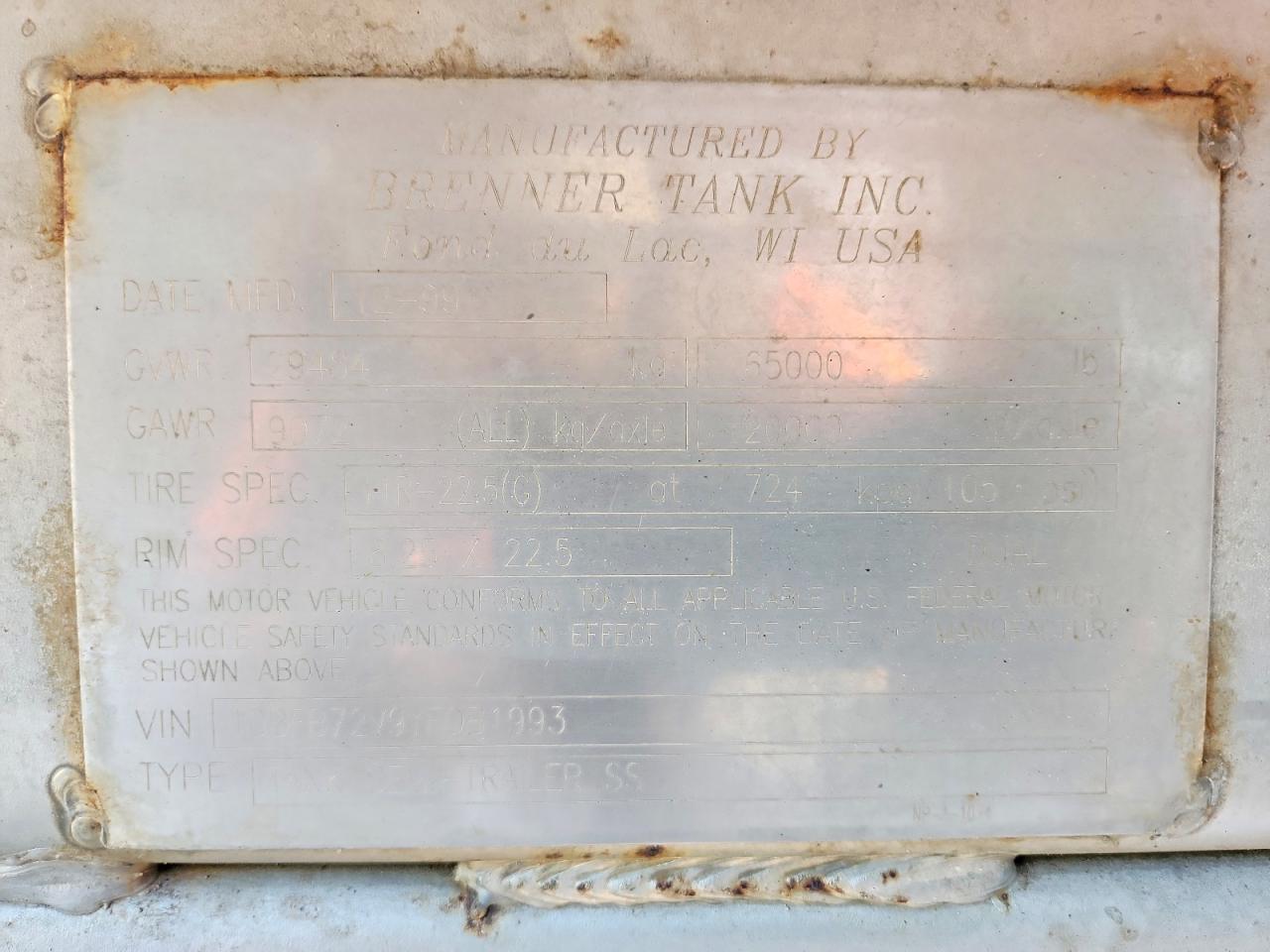 Brenner Tank Inc. Trailer