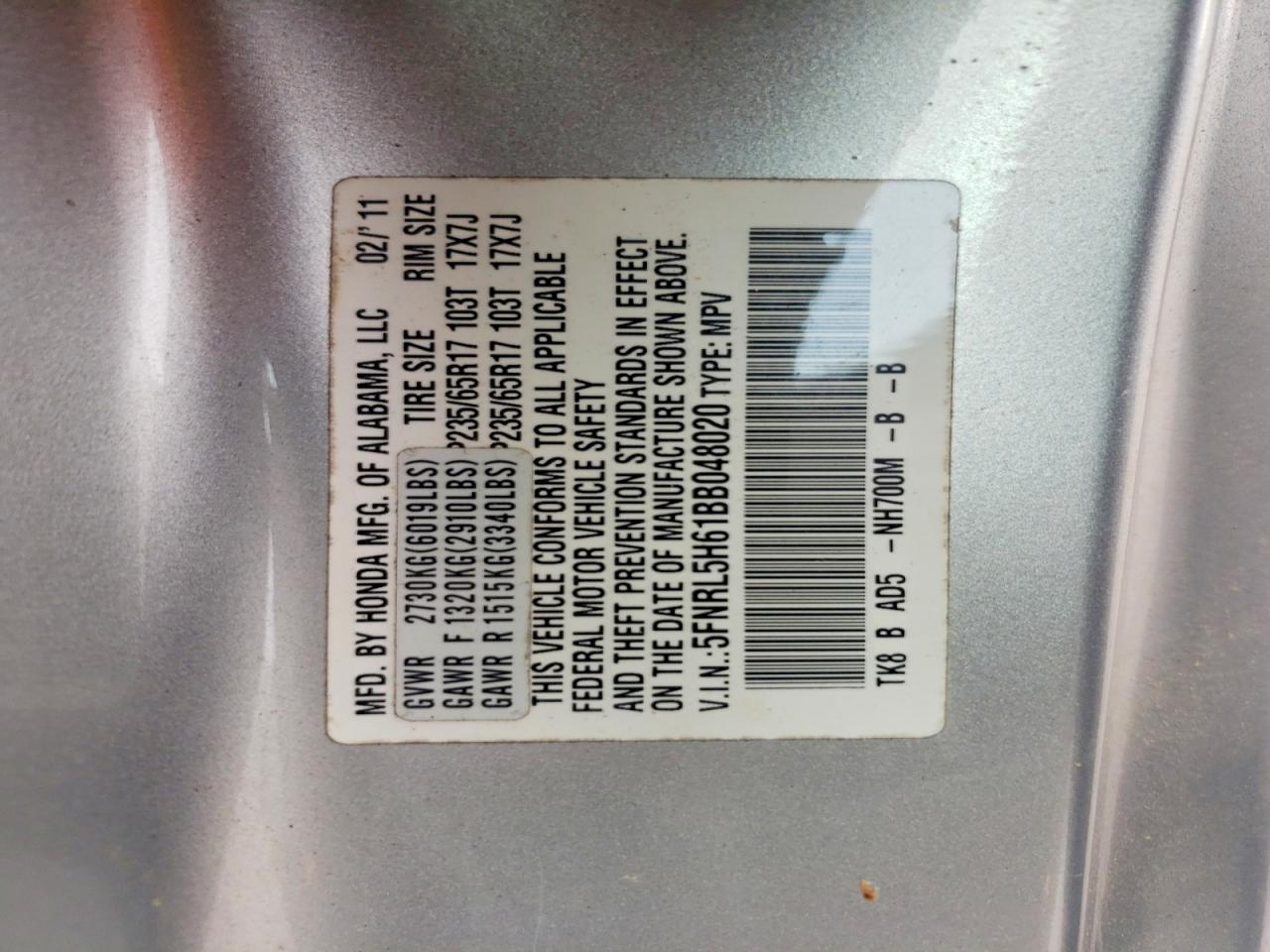 Honda Odyssey Exl