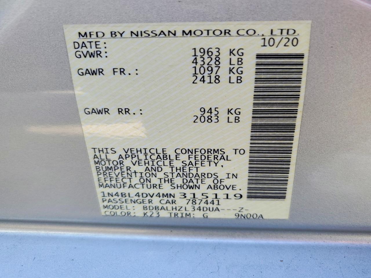 Nissan Altima Sv