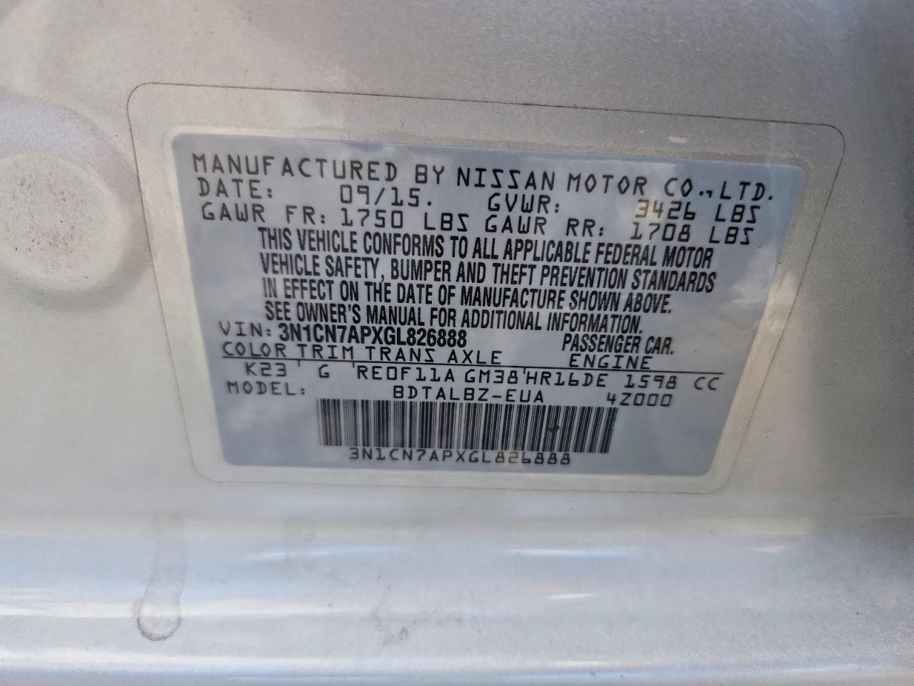 Nissan Versa 1.6 Sv