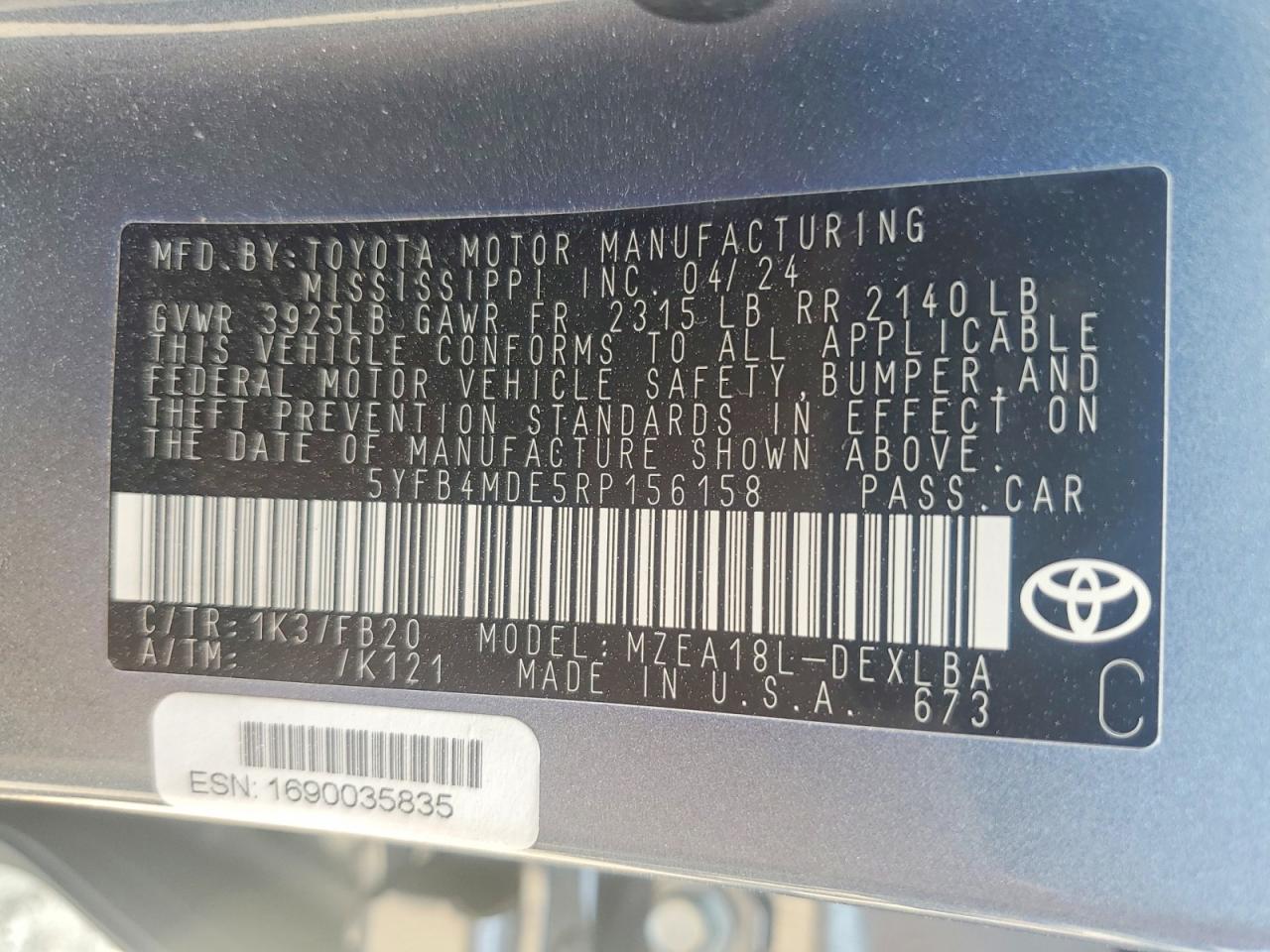 Toyota Corolla Le
