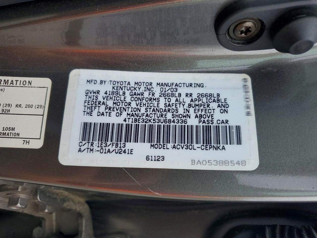Toyota Camry Le
