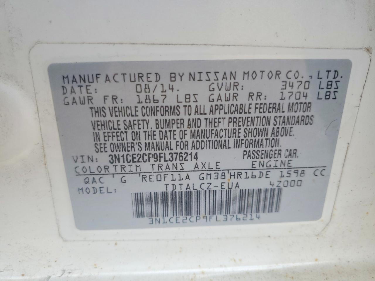 Nissan Versa S Plus