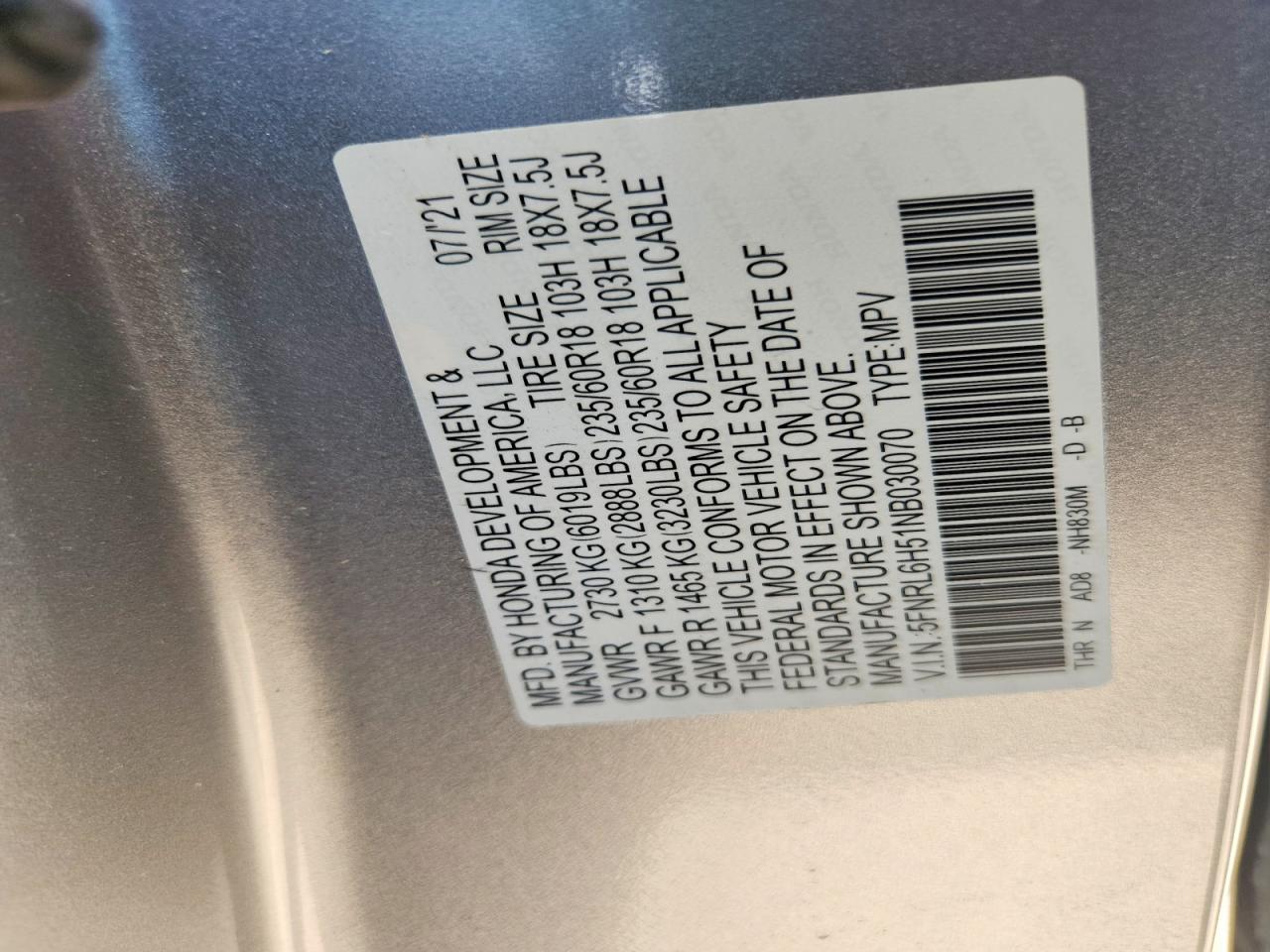 Honda Odyssey Ex