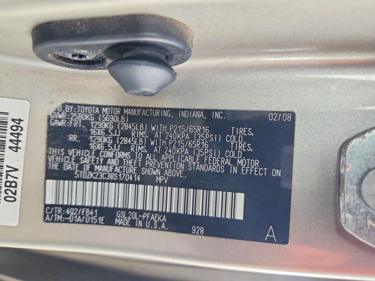 Toyota Sienna Ce 7-passenger