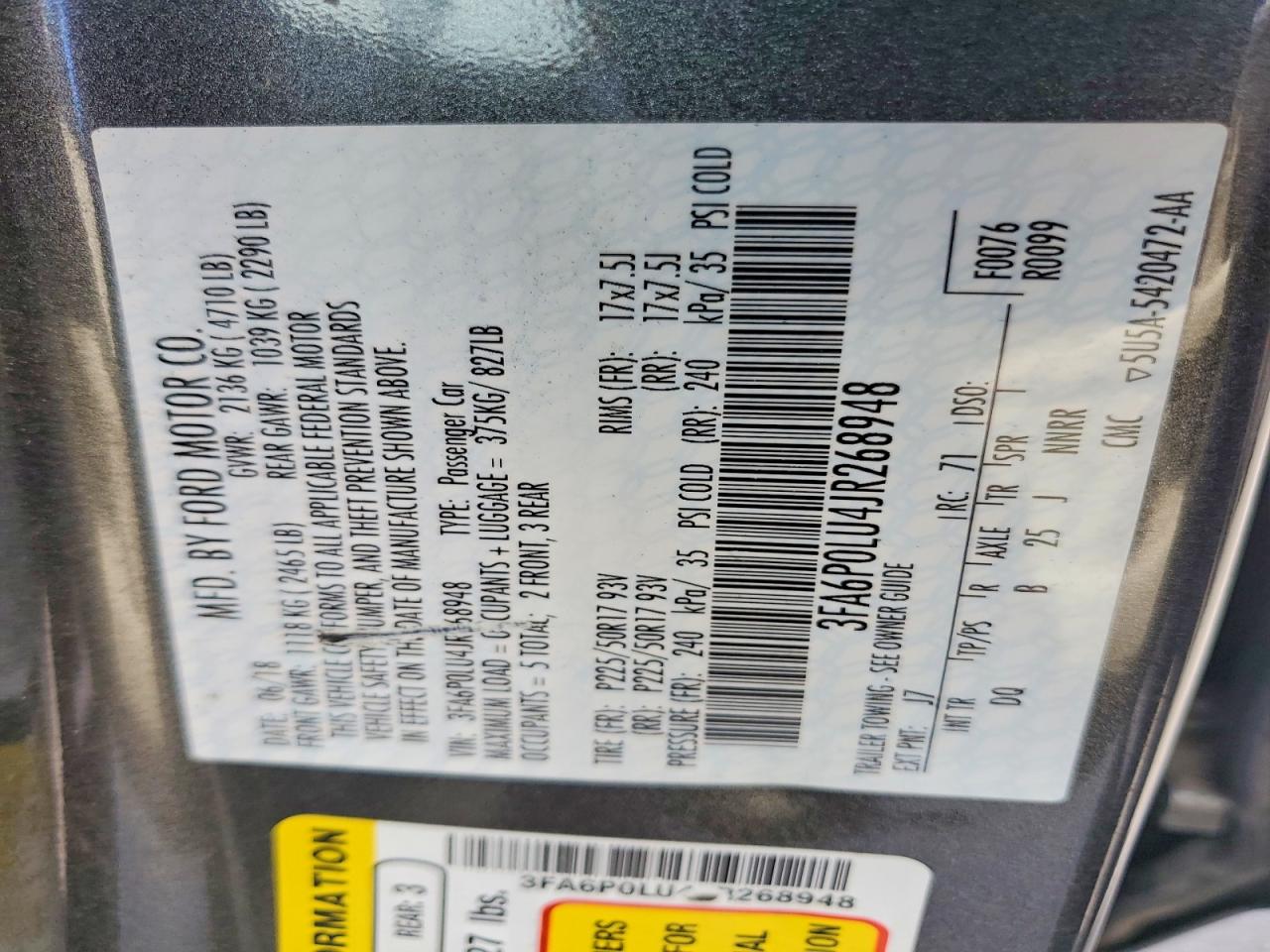 Ford Fusion Se Hybrid