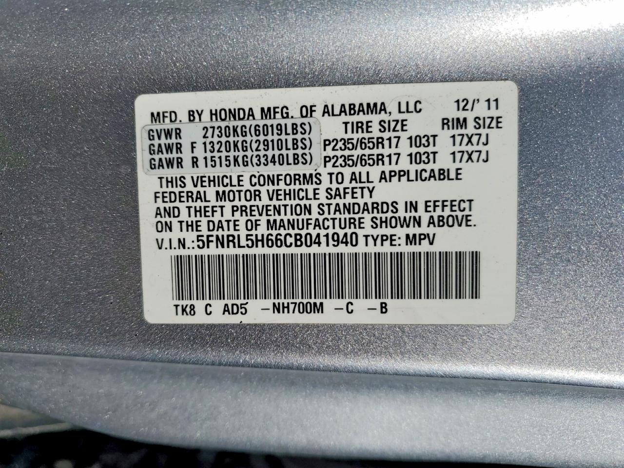 Honda Odyssey Exl
