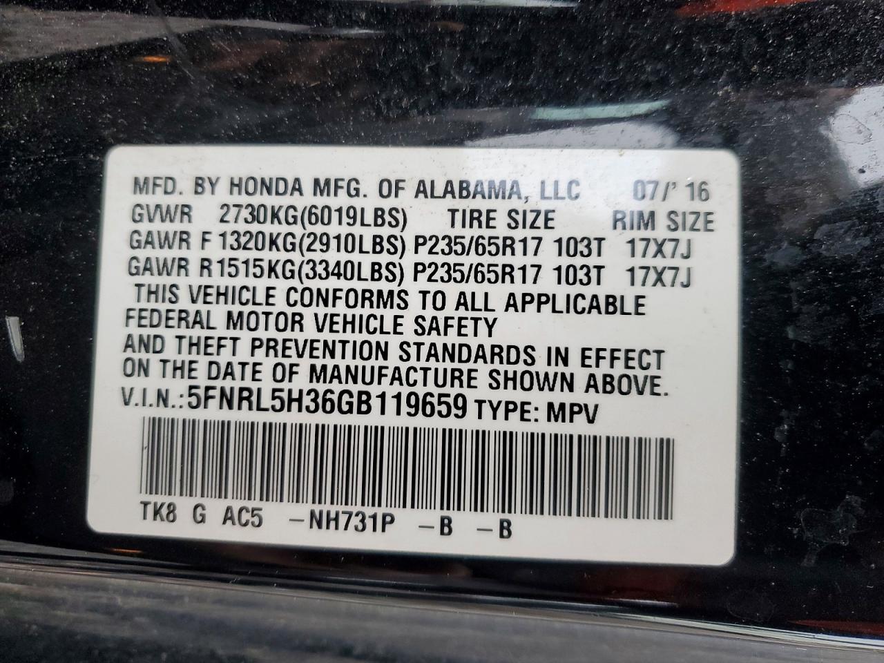 Honda Odyssey Se