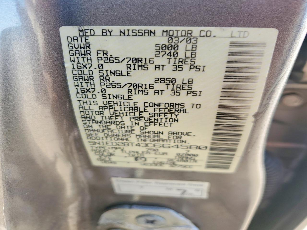 Nissan Xterra Xe-v6