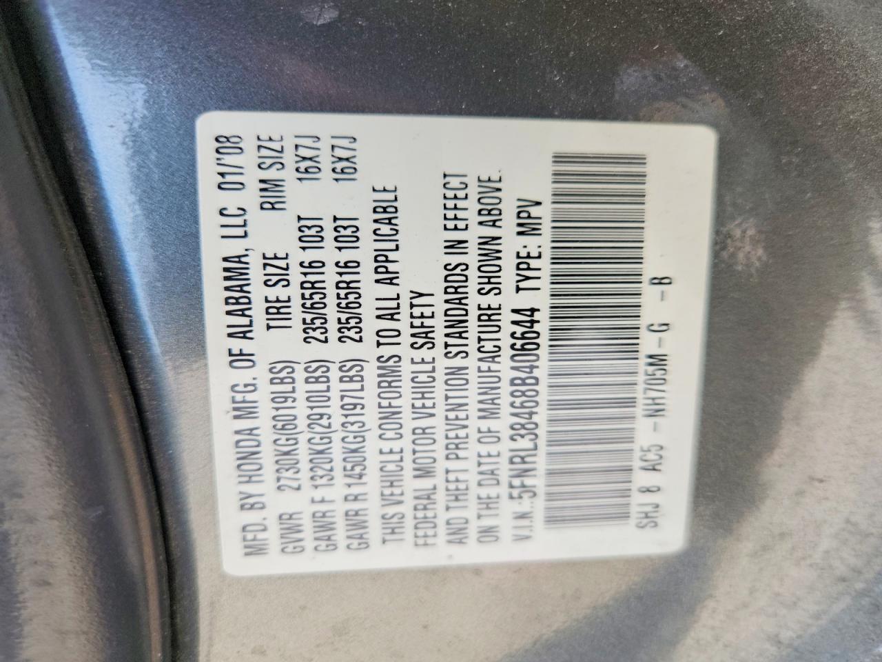 Honda Odyssey Ex