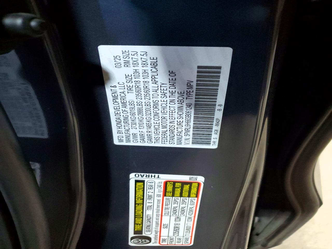 Honda Odyssey Exl