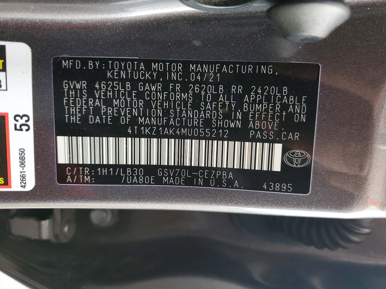 Toyota Camry Xse V6