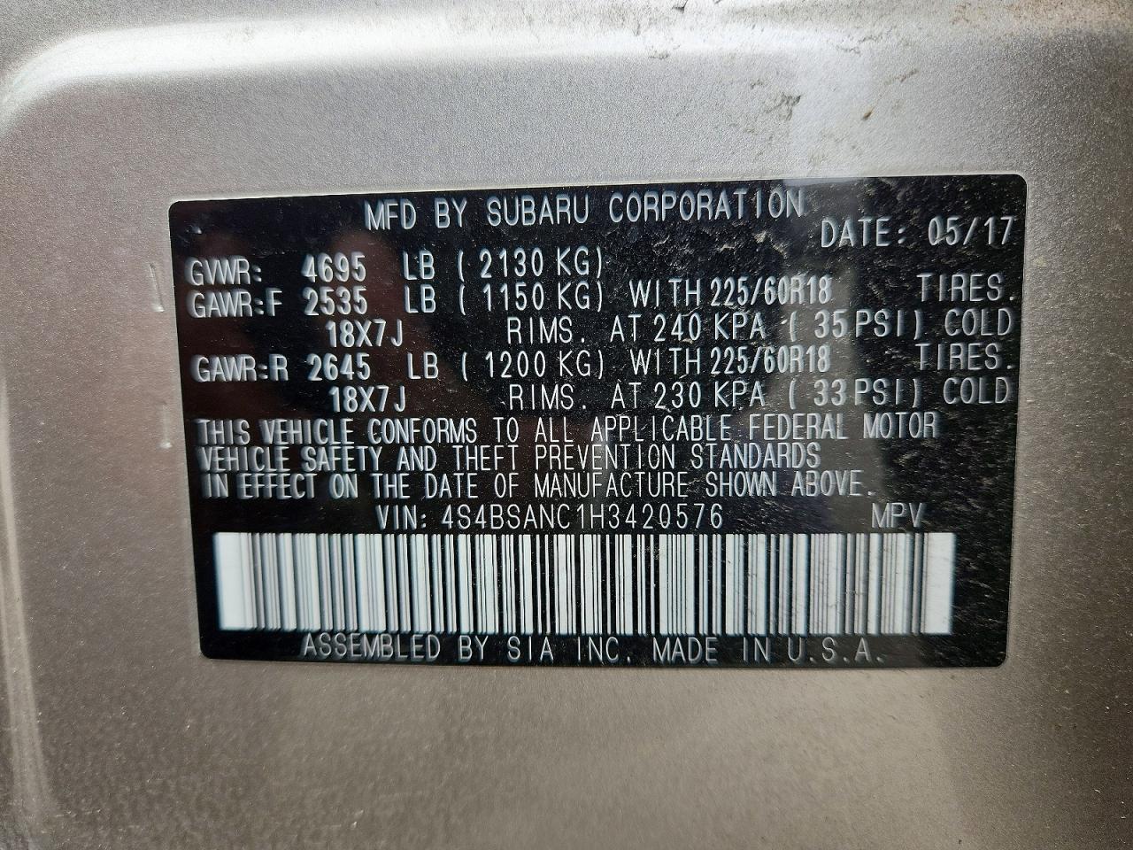 Subaru Outback 2.5i Limited