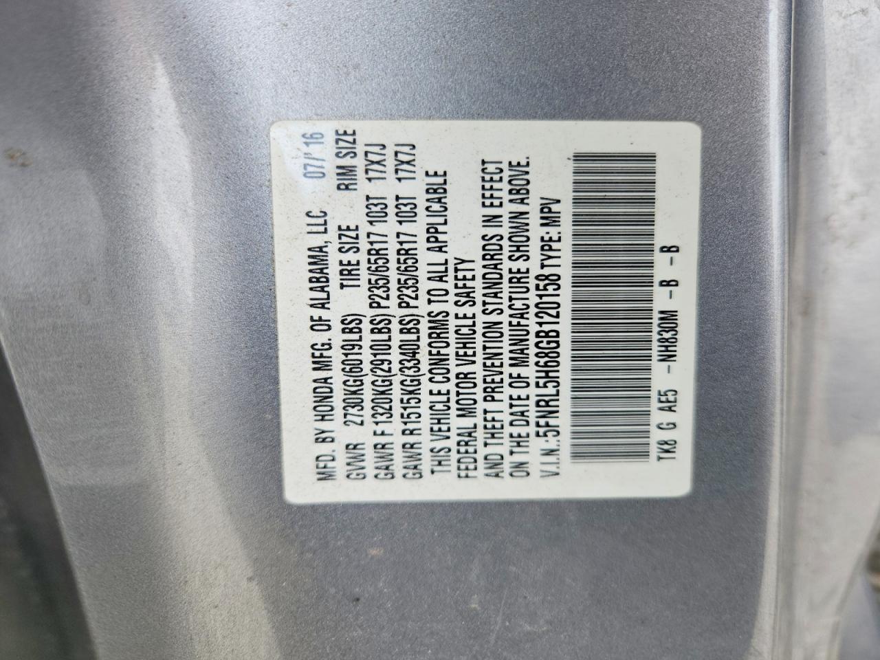 Honda Odyssey Exl