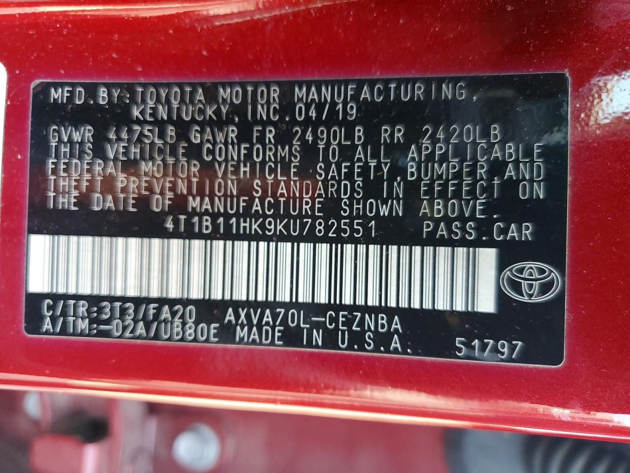 Toyota Camry Le