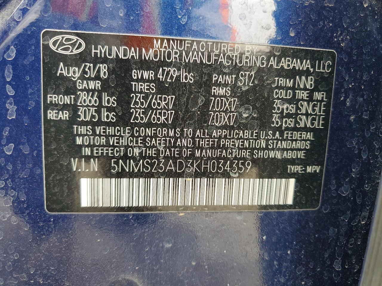 Hyundai SANTA FE Se 2.4l
