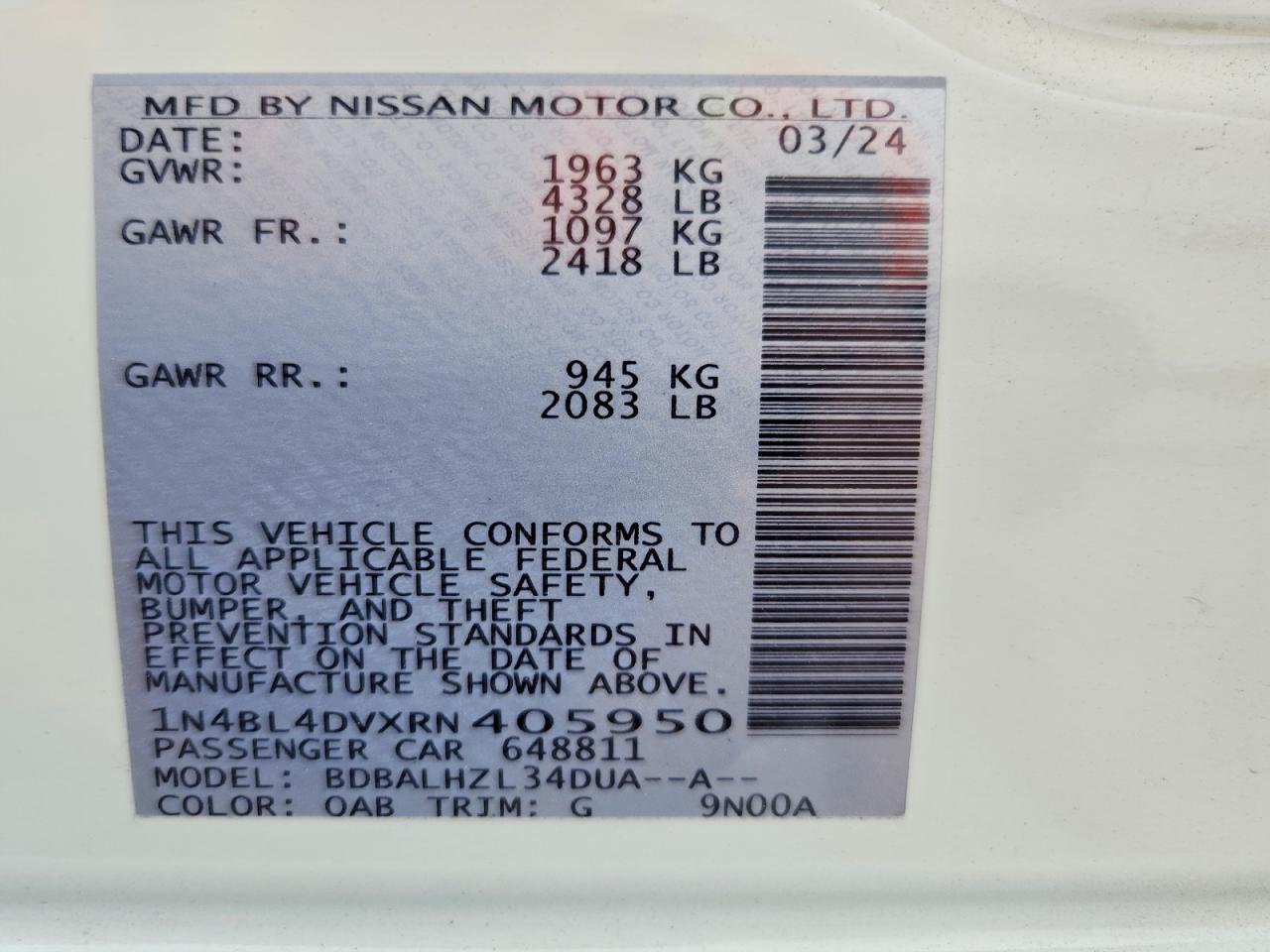 Nissan Altima Sv