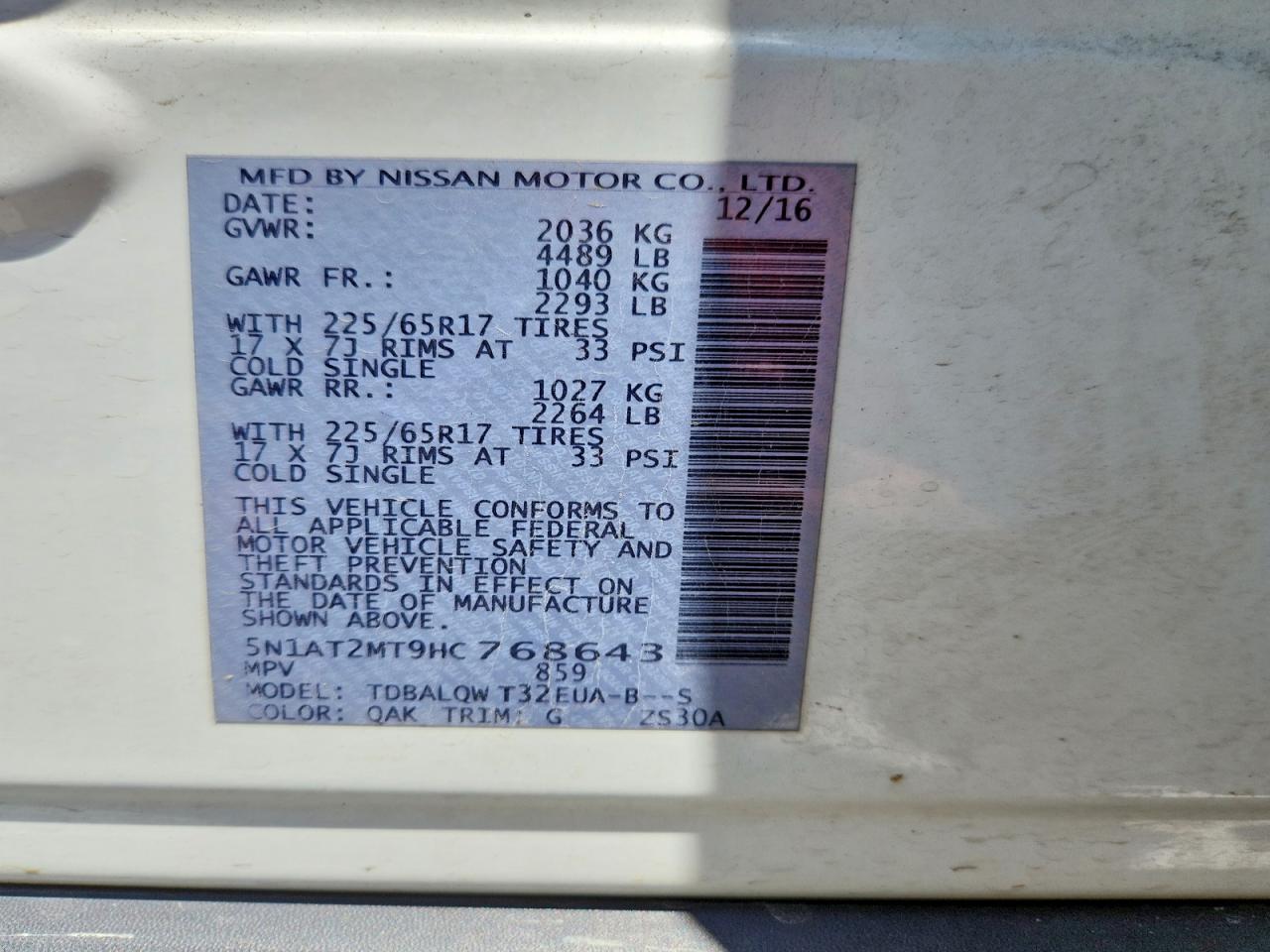 Nissan Rogue Sv