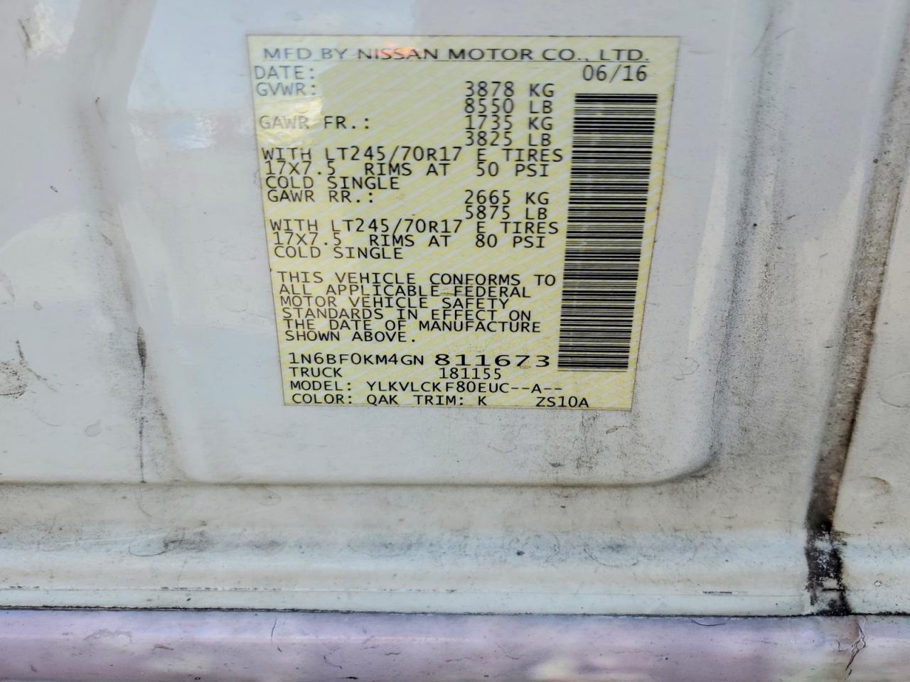 Nissan Nv 1500 S