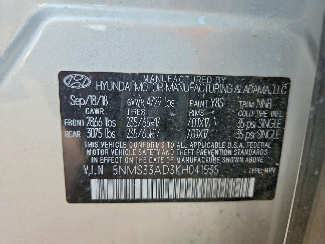 Hyundai SANTA FE Sel 2.4l