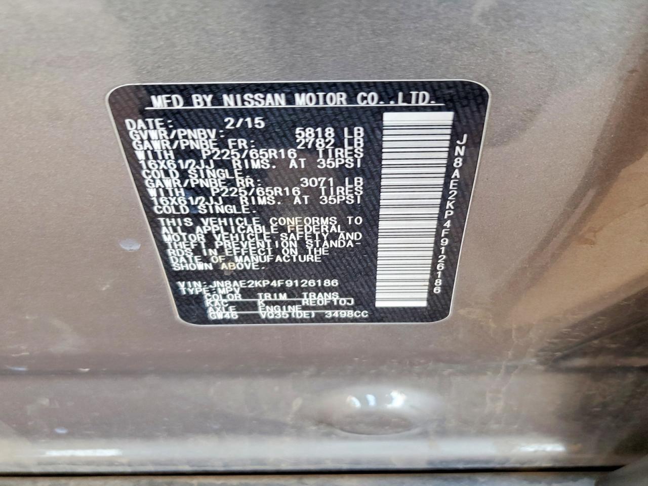 Nissan Quest 3.5 S