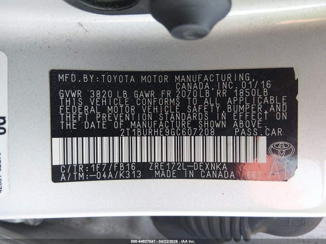 Toyota Corolla Le