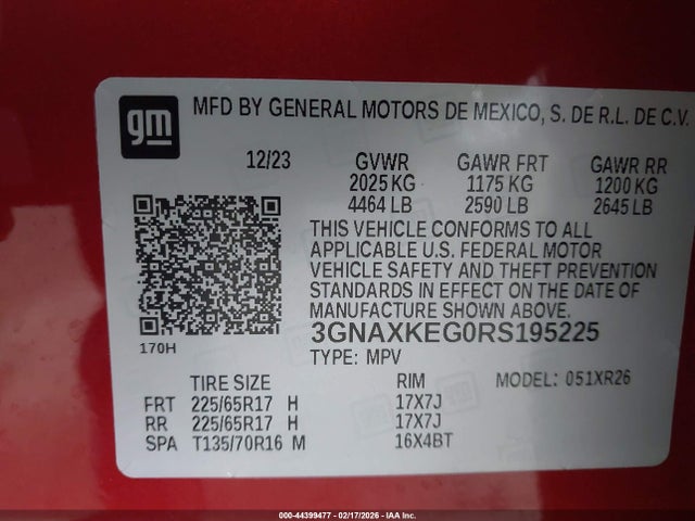 Chevrolet Equinox Fwd Lt