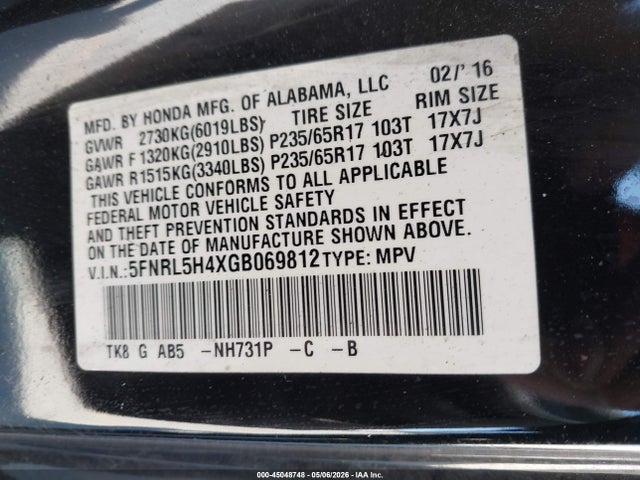 Honda Odyssey Ex