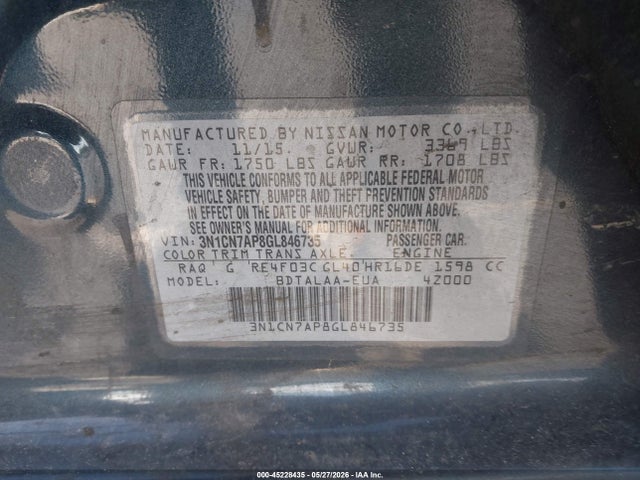 Nissan Versa 1.6 S