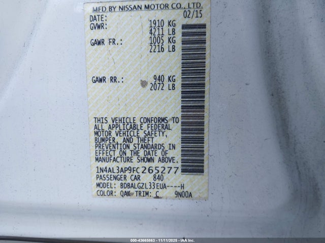 Nissan Altima 2.5 S