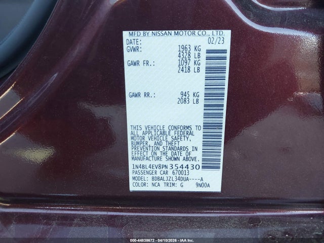Nissan Altima Sl Fwd